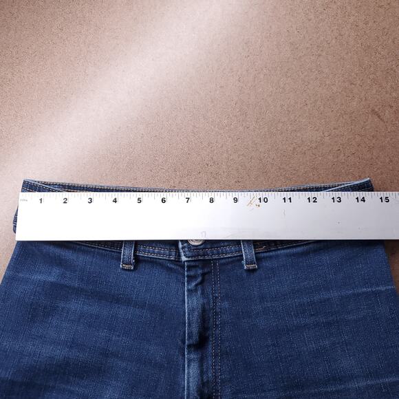 Zara Jeans Women 10 Medium Blue Wide Leg Frayed Hem Retro 70s Casual Skater - Picture 7 of 11